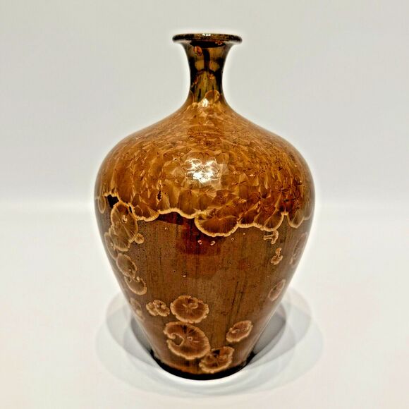 Vintage Vase Signed by Artist Len Lindsay III Crystalline Glaze Studio Pottery - Picture 4 of 9